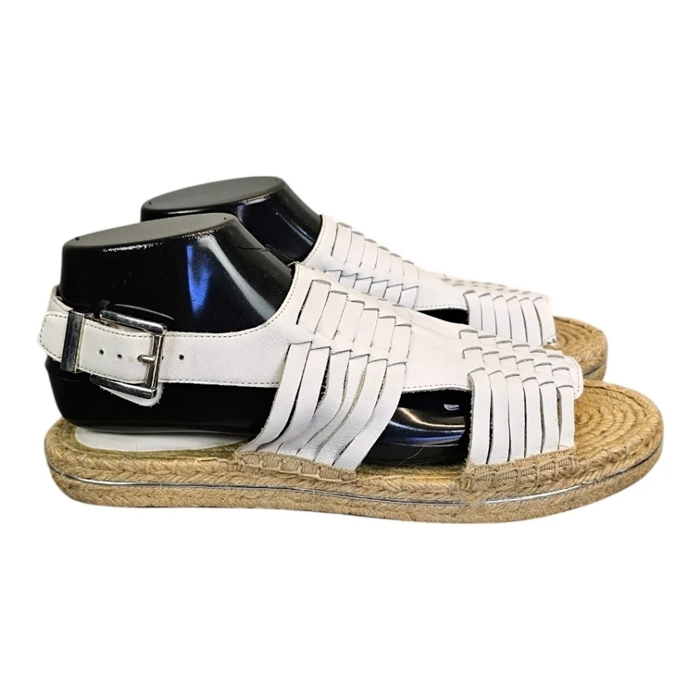 Rebecca Minkoff Womens Gabriel Espadrille Platform Sandals Sz 10 White Beachy